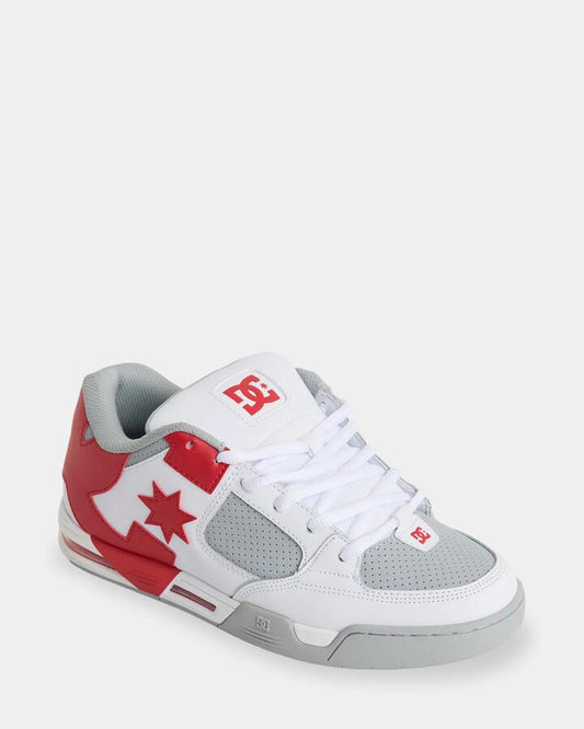 Image of Shoes. Productname: DC Shoes Mens Dc Commad Skate Shoes White/Grey/Red - in White/Grey/Red colour by brand - DC Shoes