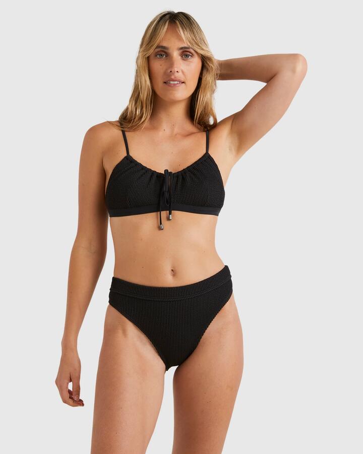Image of a model wearing Tops. Productname: Billabong - Womens Summer High Coco Bralette Bikini Top - Black Sands - in Black Sands colour by brand - Billabong