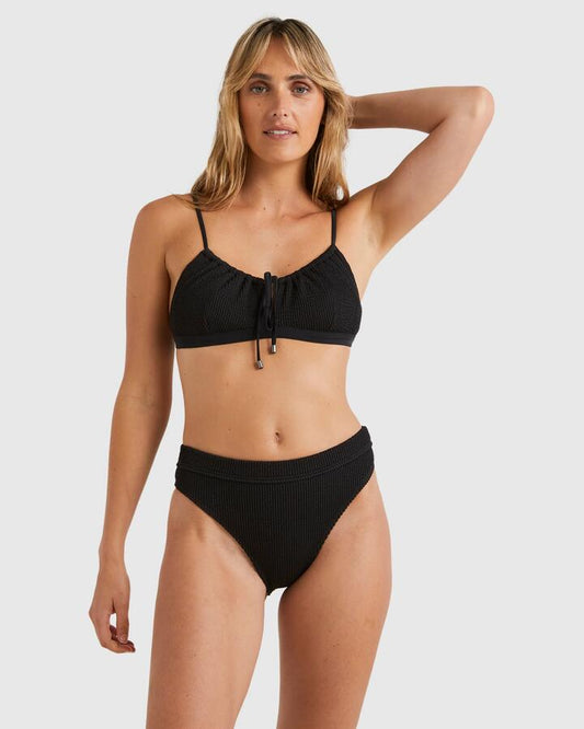 Image of a model wearing Tops. Productname: Billabong - Womens Summer High Coco Bralette Bikini Top - Black Sands - in Black Sands colour by brand - Billabong