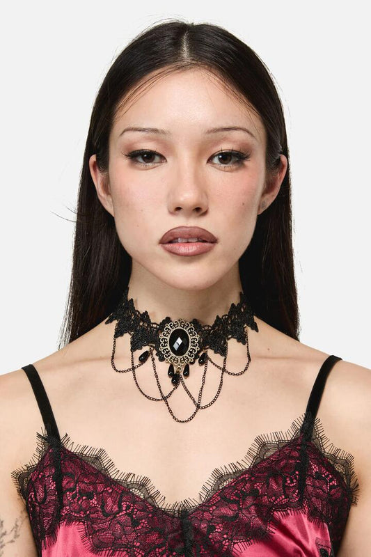 Image of Jewelry. Productname: Gothic Chain Choker in Black colour by brand - Dangerfield