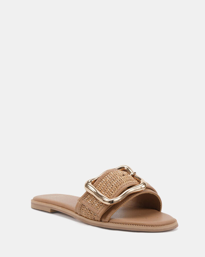Image of Sandals. Productname: Remington: Raffia - Women's Thongs in Olive colour by brand - Novo