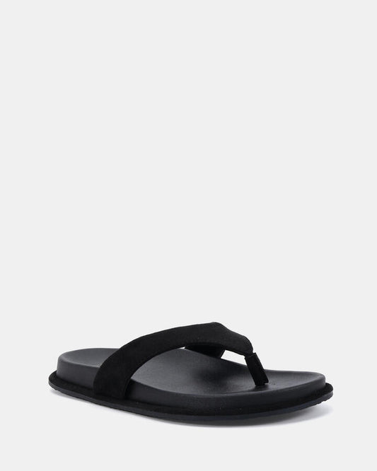 Image of Sandals. Productname: Sherrie: Black Suede - Women's Thongs in Black colour by brand - Novo