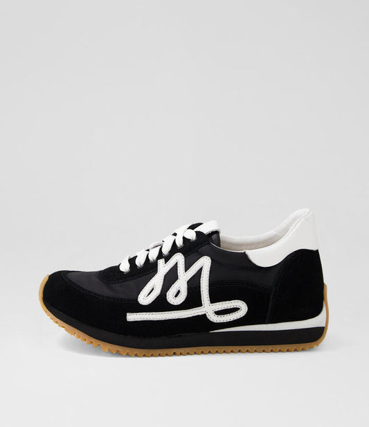 Image of Sneakers. Productname: Mooey Black White Leather Sneakers in BLACK-WHITE colour by brand - MIDAS