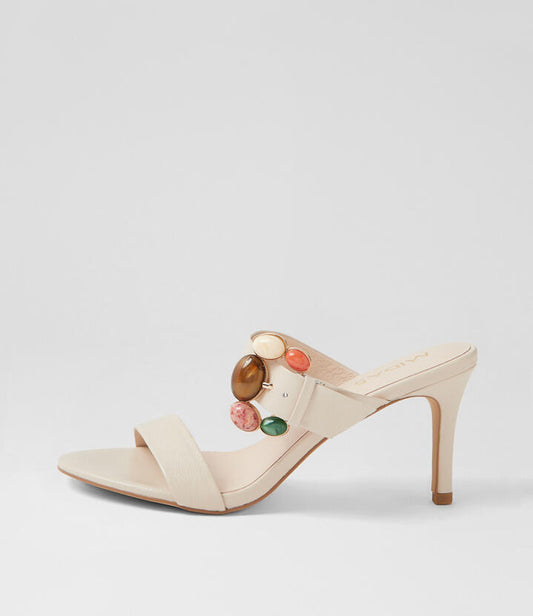 Image of Sandals. Productname: Neptune Milk Multi Leather Sandals in MILK-MULTI colour by brand - MIDAS