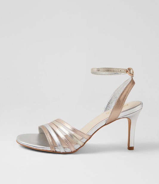 Image of Sandals. Productname: Nadia Metallic Multi Leather Sandals in METALLIC MULTI colour by brand - MIDAS