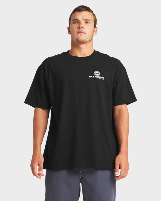 Image of a model wearing Tops. Productname: Billabong - Mens Bio Wave T-Shirt - Black - in Black colour by brand - Billabong