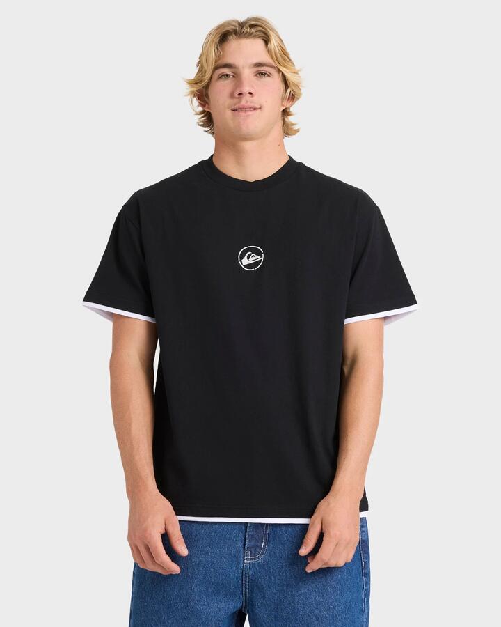 Image of T-Shirts. Product name - Quiksilver Mens Rifle Tipper T-Shirt Black in Black colour by brand - Quiksilver