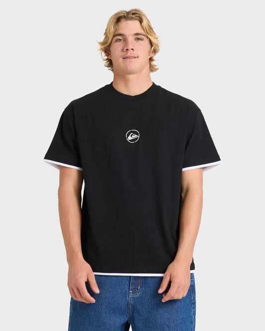 Image of T-Shirts. Product name - Quiksilver Mens Rifle Tipper T-Shirt Black in Black colour by brand - Quiksilver