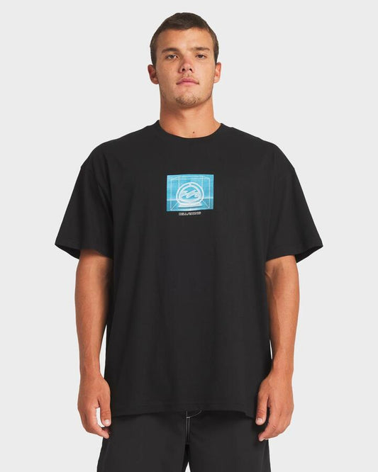 Image of a model wearing Tops. Productname: Billabong - Mens Incubator T-Shirt - Black - in Black colour by brand - Billabong