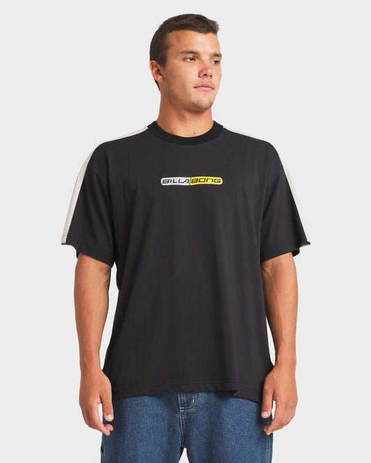 Image of T-Shirts. Product name - Billabong Mens Spec Iconic T-Shirt Washed Black in Washed Black colour by brand - Billabong