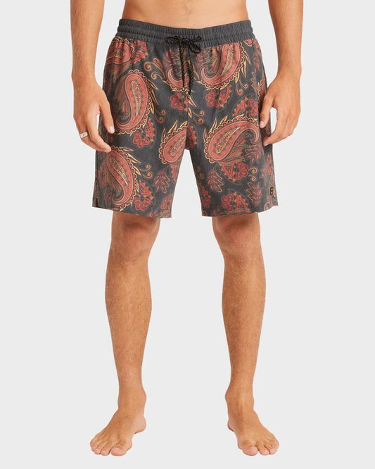 Image of a model wearing Shorts. Product name - Billabong Mens Sundays Layback 17" Swim Shorts Terracotta - in Terracotta colour by brand - Billabong