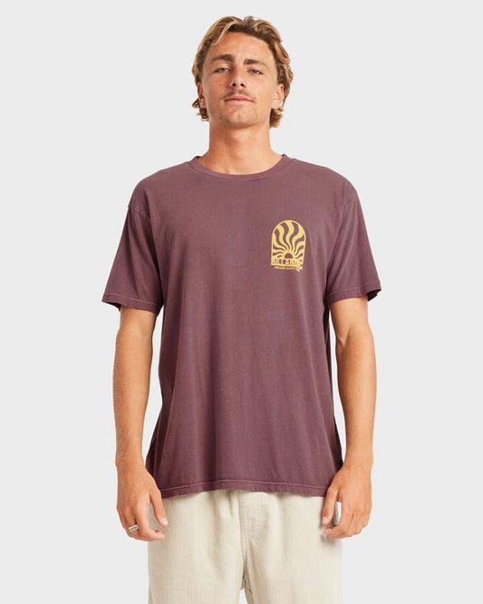 Image of T-Shirts. Productname: Billabong Mens Sun Rays Premium T-Shirt Plum - in Plum colour by brand - Billabong