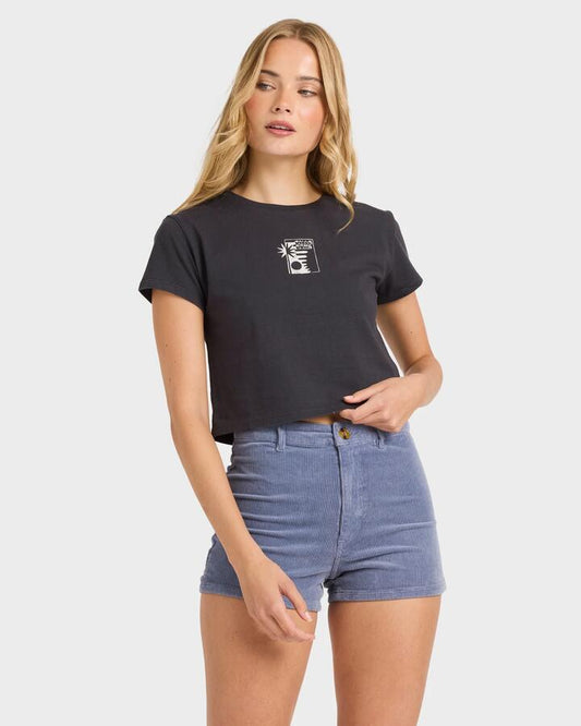 Image of T-Shirts. Product name - Billabong Womens Palm Reading T-Shirt Off Black in Off Black colour by brand - Billabong