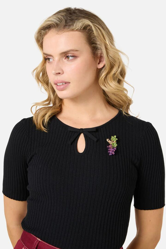 Image of Jewelry. Productname: Grape Brooch in Purple colour by brand - Princess Highway