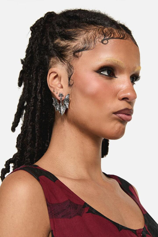 Image of Earrings. Productname: Bat Earrings in Silver colour by brand - Black Friday