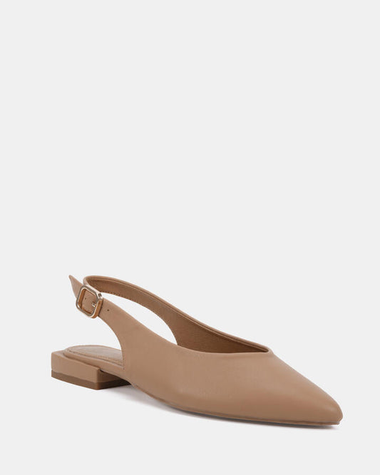 Image of Flats. Productname: Cheyenne: Camel - Women's Casual Flat Closed in Beige colour by brand - Novo