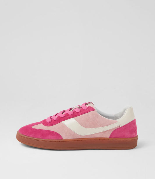 Image of Sneakers. Productname: Querlah Pink Multi Suede Sneakers in PINK MULTI colour by brand - MIDAS