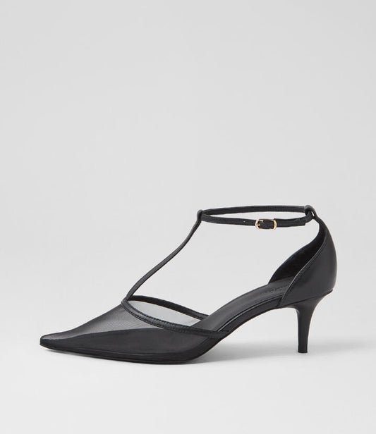 Image of Heels. Productname: Lunah Black Fabric Pump Heels in BLACK colour by brand - MOLLINI