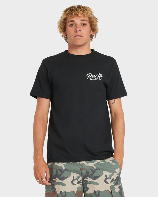 Image of T-Shirts. Productname: RVCA Mens Kromed T-Shirt Black - in Black colour by brand - RVCA