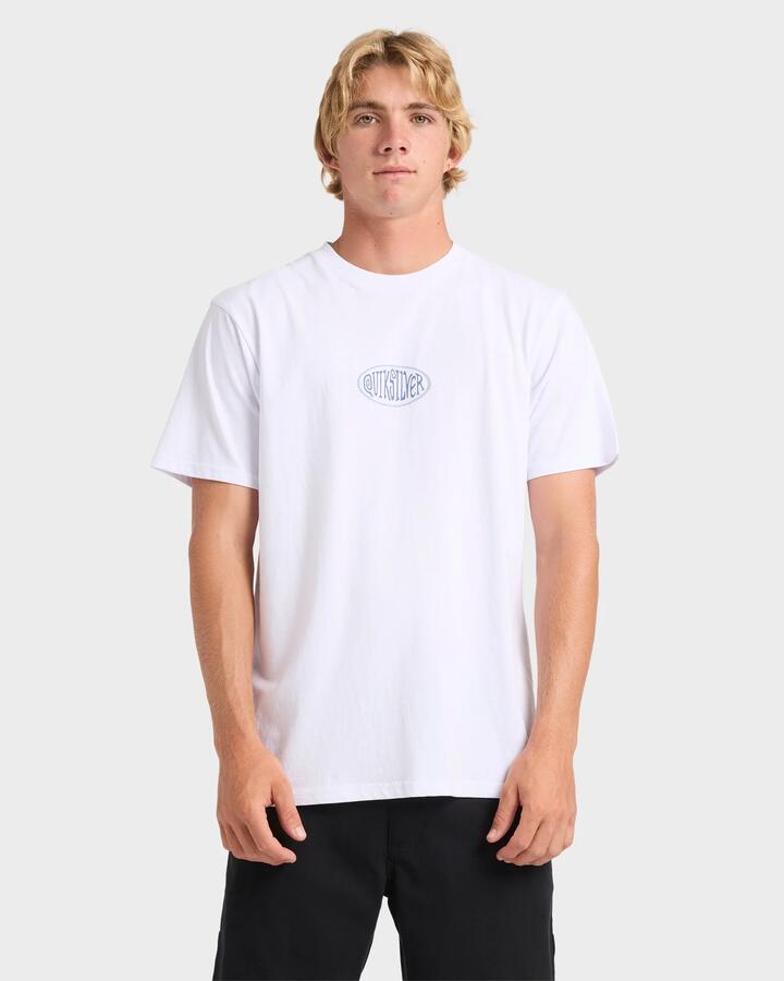 Image of T-Shirts. Product name - Quiksilver Mens Hypnosis T-Shirt White in White colour by brand - Quiksilver