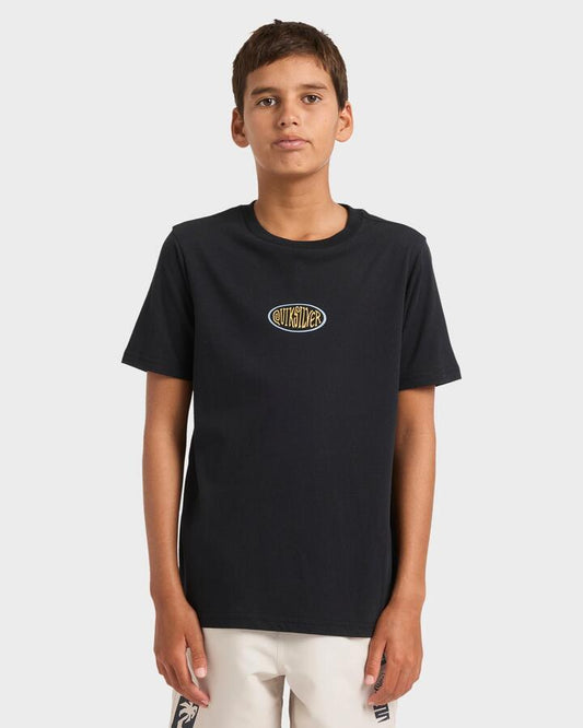 Image of T-Shirts. Product name - Quiksilver Boys 8-16 Hypnosis T-Shirt Black in Black colour by brand - Quiksilver