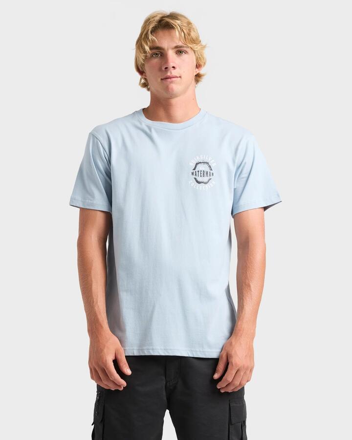 Image of T-Shirts. Product name - Quiksilver Mens Heavy Hooks T-Shirt Ashley Blue in Ashley Blue colour by brand - Quiksilver