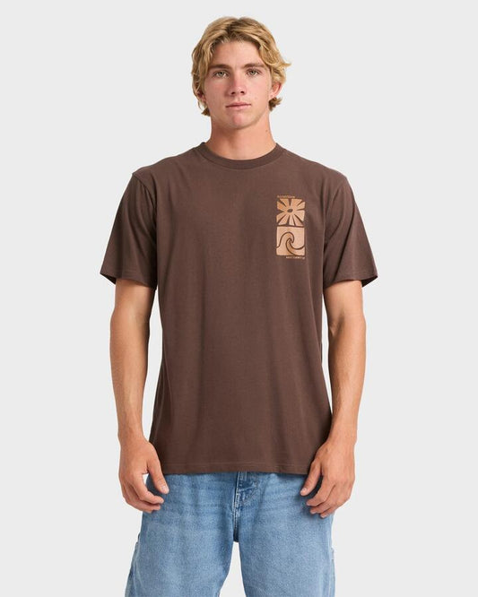 Image of T-Shirts. Productname: Quiksilver Mens Hazey Days T-Shirt Chocolate Brown - in Chocolate Brown colour by brand - Quiksilver