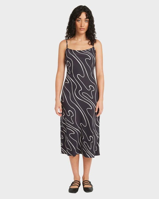 Image of Dresses. Productname: RVCA - Womens Lets Dance Slip Dress - Washed Black - in Washed Black colour by brand - RVCA