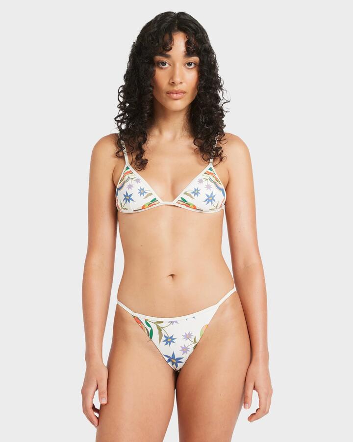 Image of Swimwear. Productname: RVCA - Womens Mel G Micro Triangle Bikini Top - Antique White - in Antique White colour by brand - RVCA
