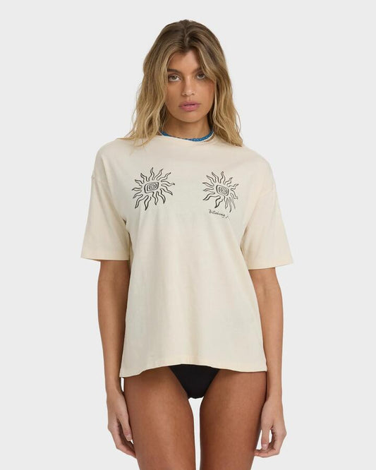 Image of T-Shirts. Product name - Billabong Womens Laura T-Shirt Antique White in Antique White colour by brand - Billabong