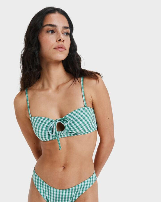 Image of Swimwear. Productname: Roxy Womens Kiawe Bikini Top Deep Grass Green - in Deep Grass Green colour by brand - Roxy