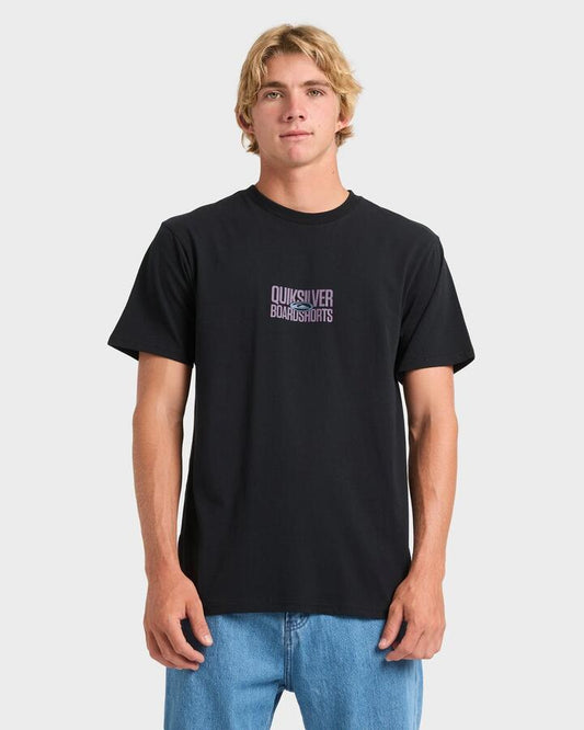 Image of T-Shirts. Productname: Quiksilver Mens Mega Stack T-Shirt Black - in Black colour by brand - Quiksilver