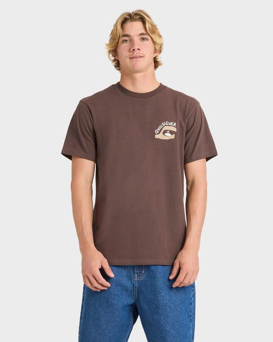 Image of T-Shirts. Productname: Quiksilver Mens Disconnect All T-Shirt Chocolate Brown - in Chocolate Brown colour by brand - Quiksilver