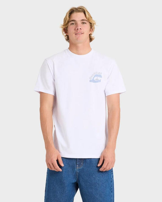 Image of T-Shirts. Productname: Quiksilver Mens Disconnect All T-Shirt White - in White colour by brand - Quiksilver