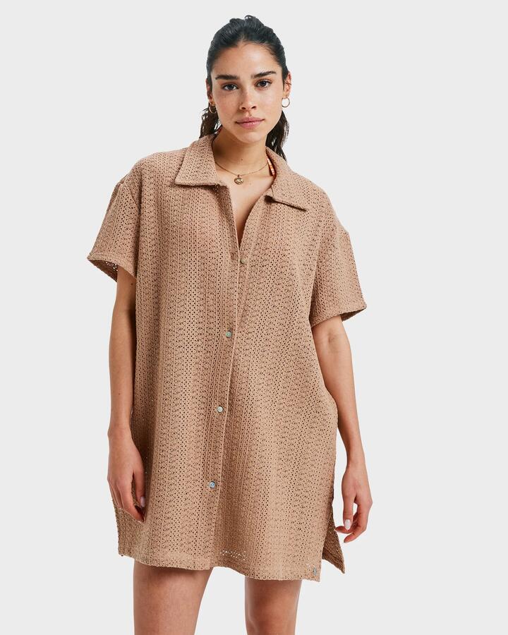 Image of Accessories. Product name - Roxy Womens Chasin Sunset Cover Up Chanterelle in Chanterelle colour by brand - Roxy
