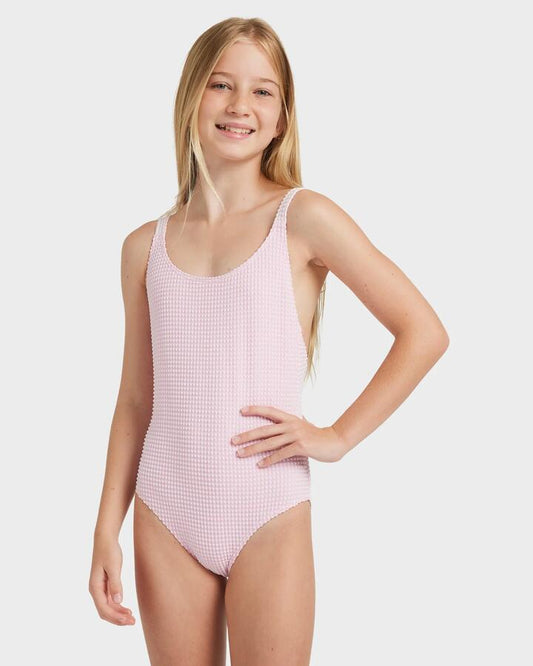Image of Accessories. Productname: Roxy Girls 8-16 Daisy Check One Piece Bonbon - in Bonbon colour by brand - Roxy