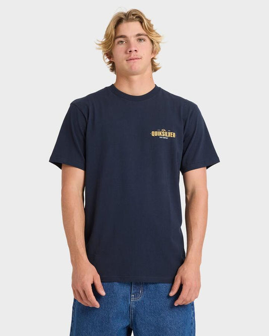 Image of T-Shirts. Productname: Quiksilver Mens Coastal Crest T-Shirt Dark Navy - in Dark Navy colour by brand - Quiksilver