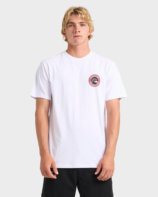 Image of T-Shirts. Productname: Quiksilver Mens Clicker Mate T-Shirt White - in White colour by brand - Quiksilver