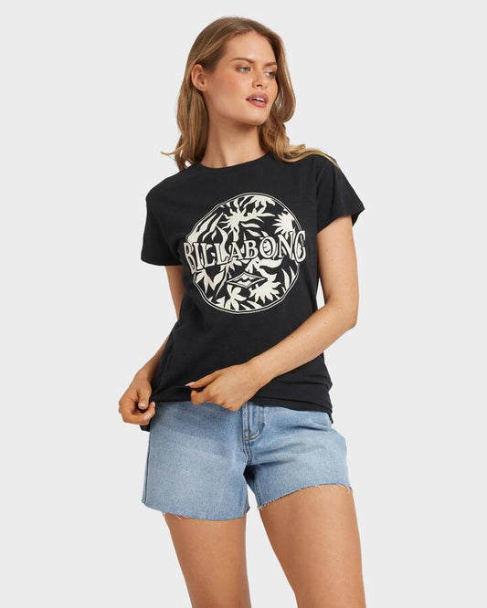 Image of T-Shirts. Product name - Billabong Womens Formula T-Shirt Black White in Black White colour by brand - Billabong