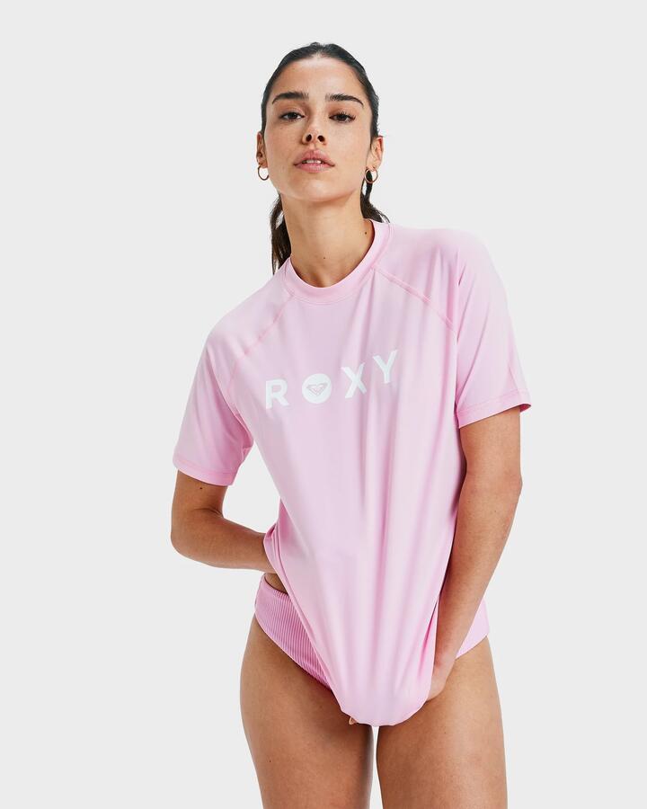 Image of Coats & Jackets. Product name - Roxy Womens Essential Rash Vest Bonbon in Bonbon colour by brand - Roxy