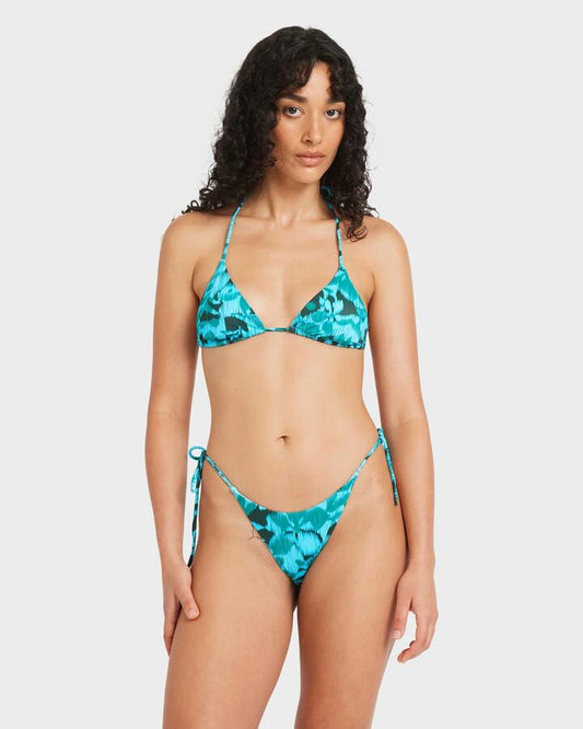 Image of Swimwear. Product name - RVCA Womens Deep Waters Medium Bikini Bottom Maliblue in Maliblue colour by brand - RVCA