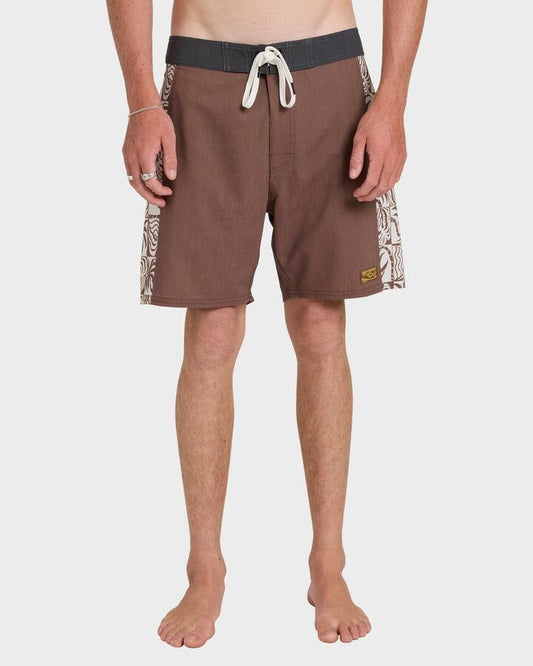 Image of Swimwear. Product name - RVCA Mens Exotica 17" Boardshorts Earth in Earth colour by brand - RVCA