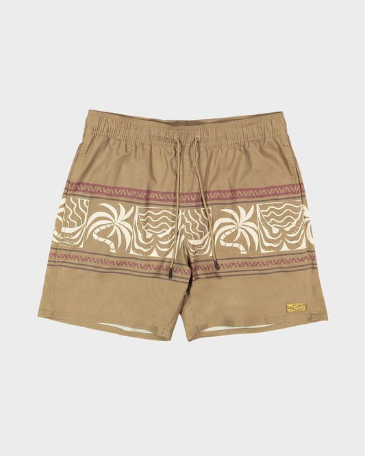 Image of Swimwear. Productname: RVCA Mens Fronds Divide Elastic 17" Boardshorts Ermine - in Ermine colour by brand - RVCA