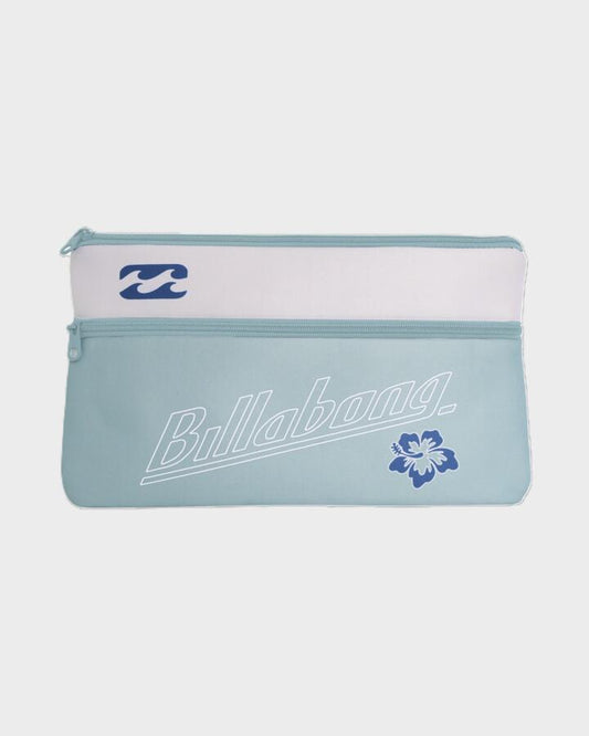 Image of Accessories. Productname: Billabong Womens Forever Billabong Pencil Case Sea Fog - in Sea Fog colour by brand - Billabong