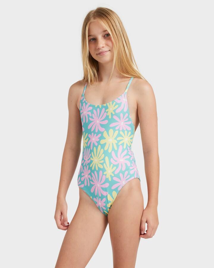 Image of Accessories. Product name - Roxy Girls 8-16 Flower Lover One Piece Coastal Shade Flipper in Coastal Shade Flipper colour by brand - Roxy