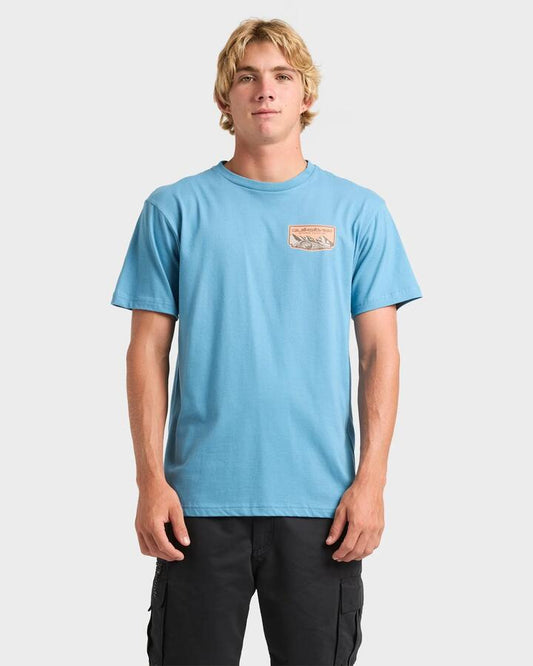 Image of T-Shirts. Product name - Quiksilver Mens Ground Swells T-Shirt Airforce Blue in Airforce Blue colour by brand - Quiksilver