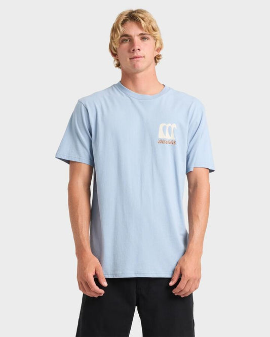 Image of T-Shirts. Productname: Quiksilver Mens Abstract Chaos T-Shirt Ashley Blue - in Ashley Blue colour by brand - Quiksilver