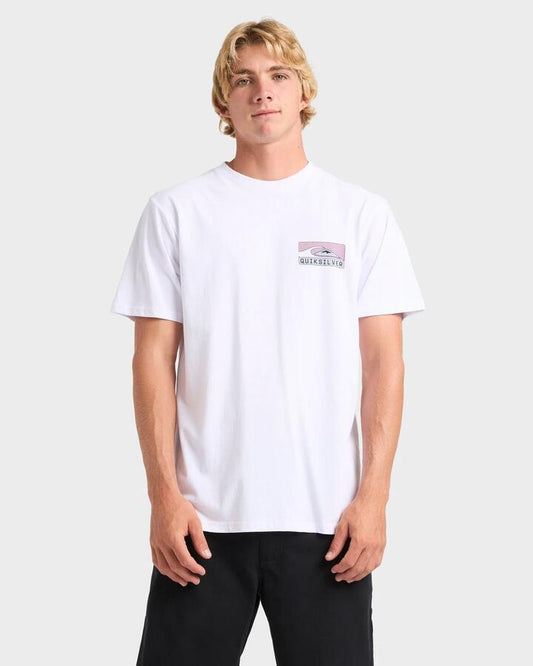 Image of T-Shirts. Productname: Quiksilver Mens Boxed Out T-Shirt White - in White colour by brand - Quiksilver