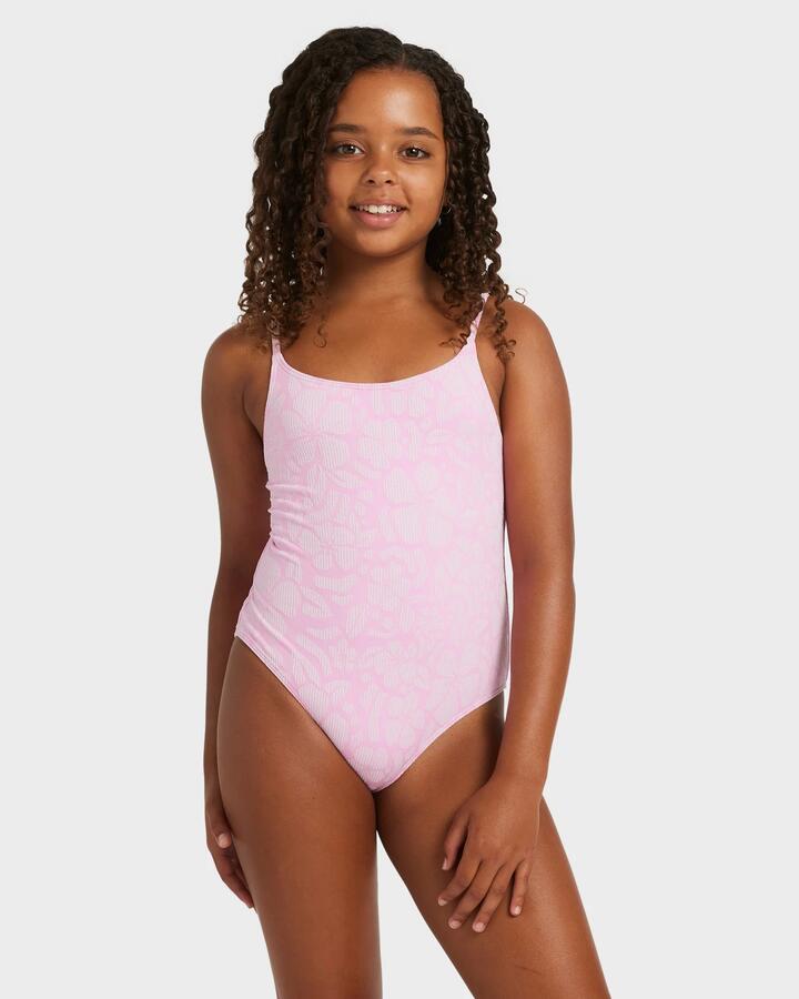 Image of Accessories. Product name - Roxy Girls 8-16 Bico Paper One Piece Bonbon Shadow Tropics in Bonbon Shadow Tropics colour by brand - Roxy