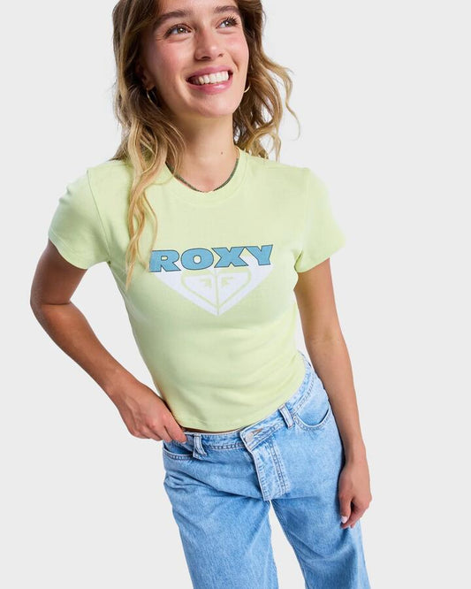 Image of T-Shirts. Productname: Roxy Womens Beach Love T-Shirt Lime Sherbet - in Lime Sherbet colour by brand - Roxy